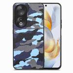 For Honor 90 Camouflage Leather Back Cover Phone Case(Blue)