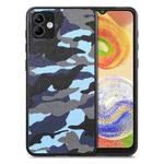 For Samsung Galaxy A04 4G Camouflage Leather Back Cover Phone Case(Blue)