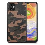 For Samsung Galaxy A04 4G Camouflage Leather Back Cover Phone Case(Brown)