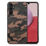 For Samsung Galaxy A14 4G Camouflage Leather Back Cover Phone Case(Brown)