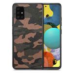 For Samsung Galaxy A51 5G Camouflage Leather Back Cover Phone Case(Brown)