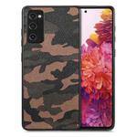 For Samsung Galaxy S20 FE Camouflage Leather Back Cover Phone Case(Brown)
