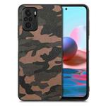 For Redmi Note 10 Camouflage Leather Back Cover Phone Case(Brown)