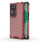 For vivo S18 Shockproof Honeycomb Phone Case(Red)