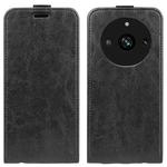 For Realme 11 Pro R64 Texture Vertical Flip Leather Phone Case(Black)