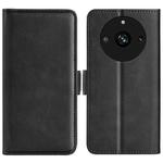 For Realme 11 Pro / 11 Pro+ Dual-side Magnetic Buckle Horizontal Flip Leather Phone Case(Black)