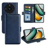 For Realme 11 Pro / 11 Pro+ Dual-side Magnetic Buckle Horizontal Flip Leather Phone Case(Dark Blue)