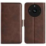 For Realme 11 Pro Dual-side Magnetic Buckle Horizontal Flip Leather Phone Case(Brown)