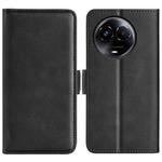 For Realme 11X Dual-side Magnetic Buckle Horizontal Flip Leather Phone Case(Black)