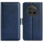 For Realme 12+ 5G Dual-side Magnetic Buckle Horizontal Flip Leather Phone Case(Dark Blue)