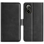 For Realme C67 5G Dual-side Magnetic Buckle Horizontal Flip Leather Phone Case(Black)