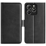 For Realme C63 Dual-side Magnetic Buckle Horizontal Flip Leather Phone Case(Black)