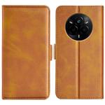 For Realme 14 Pro 5G Dual-side Magnetic Buckle Horizontal Flip Leather Phone Case(Yellow)