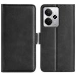 For Realme 14 5G Dual-side Magnetic Buckle Horizontal Flip Leather Phone Case(Black)