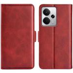 For Realme 14 5G Dual-side Magnetic Buckle Horizontal Flip Leather Phone Case(Red)