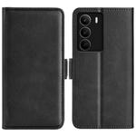 For Realme C71 4G Dual-side Magnetic Buckle Horizontal Flip Leather Phone Case(Black)