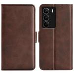 For Realme C71 4G Dual-side Magnetic Buckle Horizontal Flip Leather Phone Case(Brown)