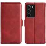 For Realme C71 4G Dual-side Magnetic Buckle Horizontal Flip Leather Phone Case(Red)