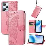 For Blackview A53 Butterfly Love Flower Embossed Leather Phone Case(Pink)
