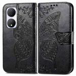 For vivo Y100 5G IDN Butterfly Love Flower Embossed Leather Phone Case(Black)