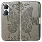 For vivo Y100 5G IDN Butterfly Love Flower Embossed Leather Phone Case(Gray)