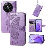 For Realme 12 Butterfly Love Flower Embossed Leather Phone Case(Lavender)