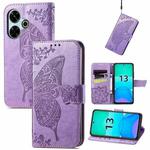 For Xiaomi Redmi 13 4G Butterfly Love Flower Embossed Leather Phone Case(Lavender)
