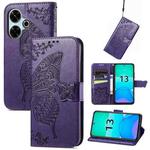 For Xiaomi Redmi 13 4G Butterfly Love Flower Embossed Leather Phone Case(Purple)