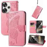 For Xiaomi Redmi Turbo 3 5G Butterfly Love Flower Embossed Leather Phone Case(Pink)