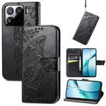 For Xiaomi 15 Butterfly Love Flower Embossed Leather Phone Case(Black)