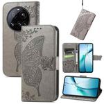 For Xiaomi 15 Ultra Butterfly Love Flower Embossed Leather Phone Case(Gray)