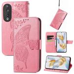 For Honor Play 40C / X5 Plus Butterfly Love Flower Embossed Leather Phone Case(Pink)