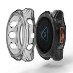 For Garmin Fenix 8 AMOLED 43mm ENKAY Hat-Prince Transparent TPU Frame Drop Protection Case(Grey)