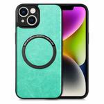 For iPhone 14 Plus Solid Color Leather Skin Back Cover Phone Case(Green)