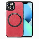 For iPhone 13 Solid Color Leather Skin Back Cover Phone Case(Red)