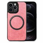 For iPhone 12 Pro Solid Color Leather Skin Back Cover Phone Case(Pink)