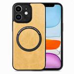 For iPhone 11 Solid Color Leather Skin Back Cover Phone Case(Yellow)
