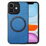 For iPhone 11 Solid Color Leather Skin Back Cover Phone Case(Blue)