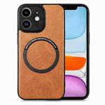 For iPhone 11 Solid Color Leather Skin Back Cover Phone Case(Brown)