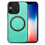 For iPhone X / XS Solid Color Leather Skin Back Cover Phone Case(Green)