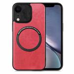 For iPhone XR Solid Color Leather Skin Back Cover Phone Case(Red)