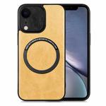 For iPhone XR Solid Color Leather Skin Back Cover Phone Case(Yellow)