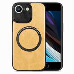 For iPhone SE 2022 / 7 / 8 Solid Color Leather Skin Back Cover Phone Case(Yellow)