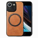For iPhone SE 2022 / 7 / 8 Solid Color Leather Skin Back Cover Phone Case(Brown)