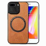 For iPhone 7 Plus / 8 Plus Solid Color Leather Skin Back Cover Phone Case(Brown)