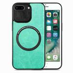 For iPhone 6 Plus / 6s Plus Solid Color Leather Skin Back Cover Phone Case(Green)