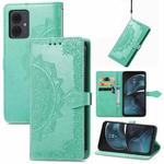 For Motorola Moto G14 Mandala Flower Embossed Leather Phone Case(Green)
