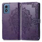 For Motorola Moto G Play 2024 Mandala Flower Embossed Leather Phone Case(Purple)