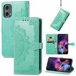 For Motorola Moto G Stylus 5G 2024 Mandala Flower Embossed Leather Phone Case(Green)