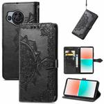 For Sharp Aquos R8 Mandala Flower Embossed Leather Phone Case(Black)